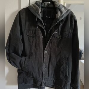 Warm HURLEY Black Casual Athletic JACKET HOODIE Coat Mens/Boys Size SMALL